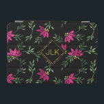 Monogram Victorian Pink Glitter Floral iPad Mini Cover<br><div class="desc">iPad Cover ready for you to customize. ✔NOTE: ONLY CHANGE THE TEMPLATE AREAS NEEDED! 😀 If needed, you can remove the text and start fresh adding whatever text and font you like. 📌If you need further customization, please click the "Click to Customize further" or "Customize or Edit Design" button and...</div>
