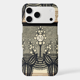 Monogram Vintage Art Nouveau Floral Pattern iphone 17 Pro Max Case