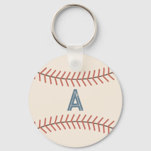 Monogram Vintage Baseball Keychain Gift