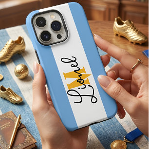 Monogram Vintage Blue & White Stripes Color Block iPhone 17 Pro Case