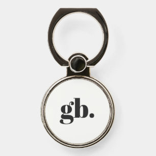 Monogram Vintage Bold Minimal White Phone Ring Stand