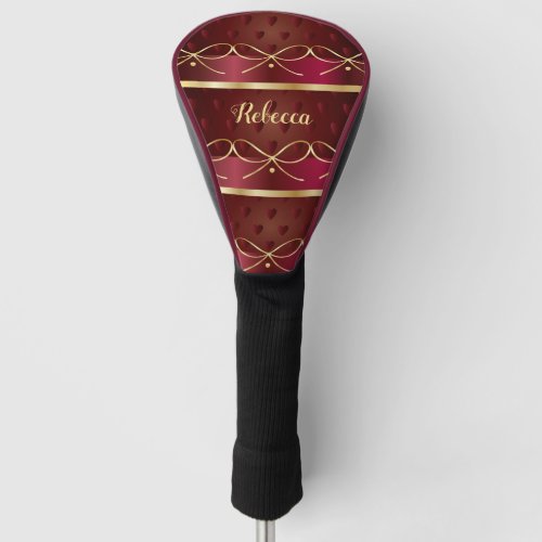 Monogram Vintage Burgundy Color Decor Luxury Golf Head Cover