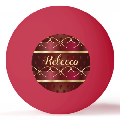 Monogram Vintage Burgundy Color Decor Luxury Ping Pong Ball
