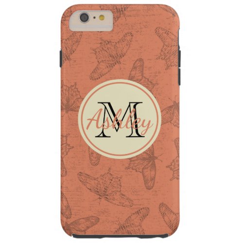 Monogram Vintage Butterflies Pattern Tough iPhone 6 Plus Case