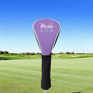 Monogram Vintage Calligraphy Purple Golf Head Cover