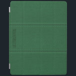 Monogram Vintage Dark Green Faux Leather iPad Smart Cover<br><div class="desc">Cool green tones vintage leather look(image) with stitches effect(image effect) and customizable monogram</div>