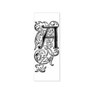 Monogram Vintage decorative initial Letter A Rubber Stamp