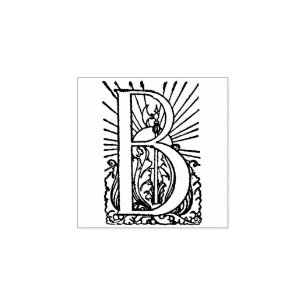 Monogram Vintage decorative initial Letter B Rubber Stamp