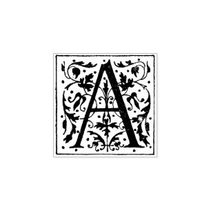 Monogram Vintage decorative Letter A Rubber Stamp