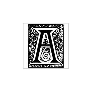 Monogram Vintage decorative Letter A Rubber Stamp