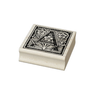Monogram Vintage decorative  Letter A Rubber Stamp