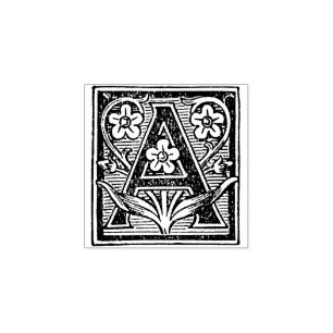 Monogram Vintage decorative Letter A Rubber Stamp