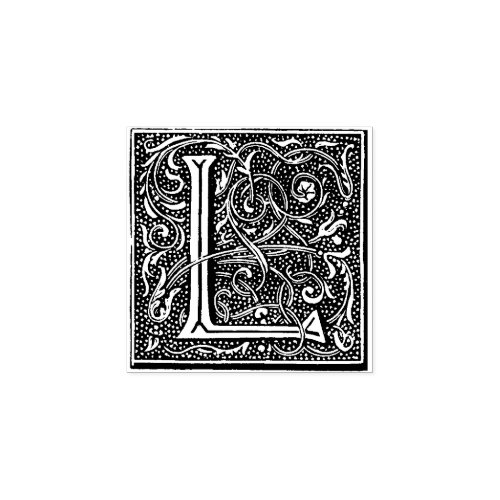Monogram Vintage decorative  Letter L Rubber Stamp