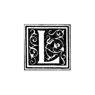 Monogram Vintage decorative Letter L Rubber Stamp