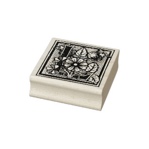 Monogram Vintage decorative Letter L Rubber Stamp
