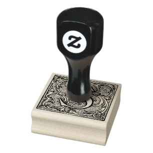 Monogram Vintage decorative Letter S Rubber Stamp