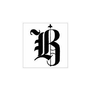 Monogram Vintage decorative old English Letter B Rubber Stamp