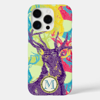 Monogram Vintage Deer Art Nouveau Forest iphone 16 Pro Case