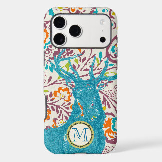 Monogram Vintage Deer Art Nouveau Forest iphone 17 Pro Max Case