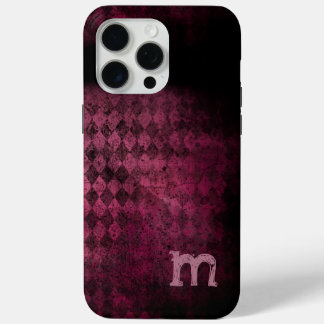 Monogram Vintage Eggplant and Plum Argyle iPhone 15 Pro Max Case