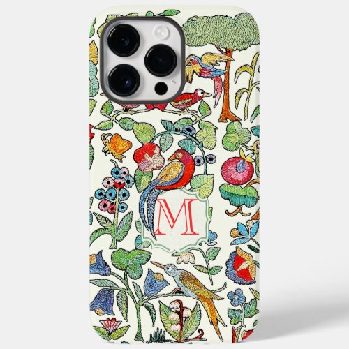 Monogram Vintage Faux Embroidered Pattern iphone Case_Mate iPhone 14 Pro Max Case