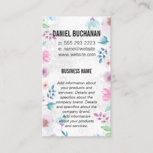 Monogram Vintage Floral Background Business Card