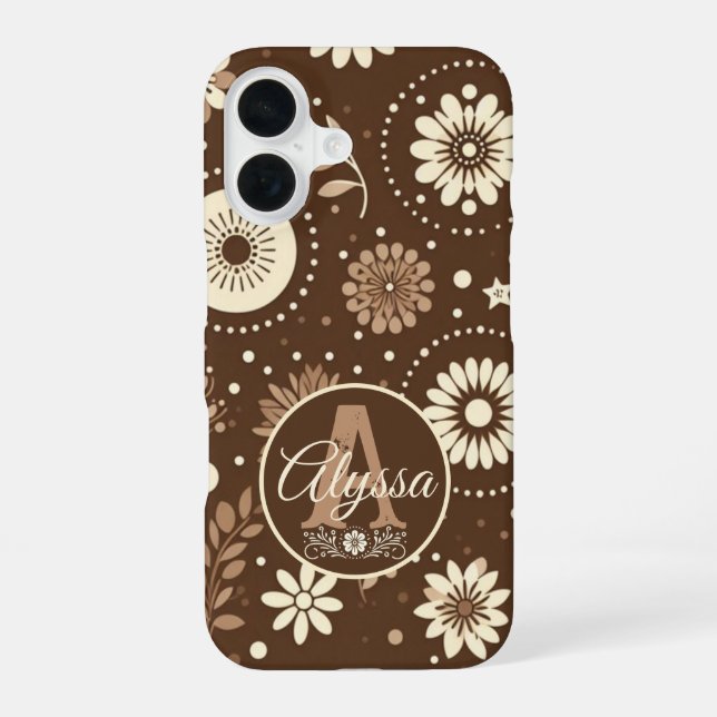 Monogram Vintage Floral Harmony iPhone Case (Back)