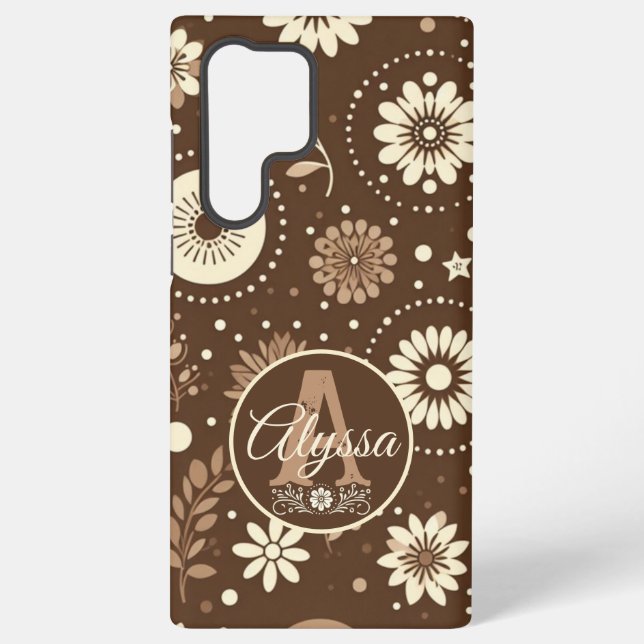 Monogram Vintage Floral Harmony Samsung Galaxy Case (Back)