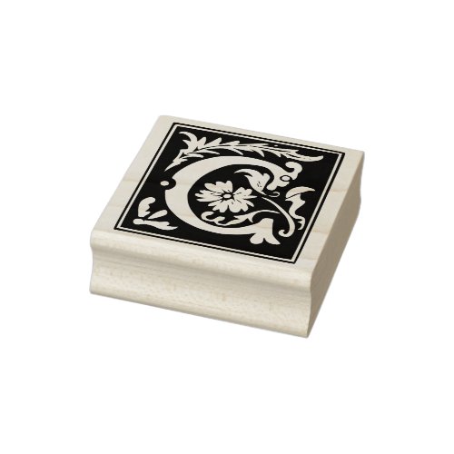 Monogram Vintage   initial Letter C Rubber Stamp