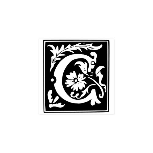 Monogram Vintage   initial Letter C Rubber Stamp