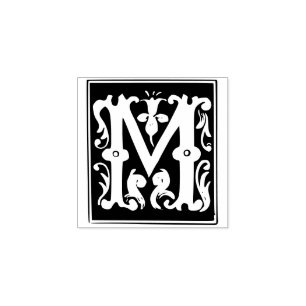 Monogram Vintage initial Letter M Rubber Stamp