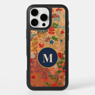 Monogram Vintage Japanese Floral Art Cute Female iPhone 16 Pro Max Case