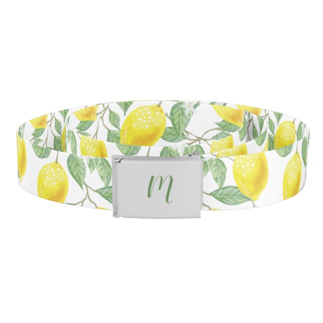 Monogram Vintage Lemon Fruits Leaves and Flowers Belt (Coil)