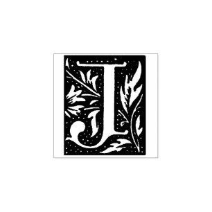 Monogram Vintage letter J Rubber Stamp