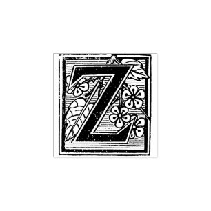 Monogram Vintage Letter Z Rubber Stamp