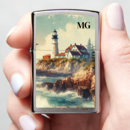 Monogram Vintage Lighthouse Zippo Lighter