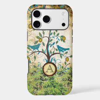 Monogram Vintage Love Birds in a Tree iPhone 5 17 Pro Max Case