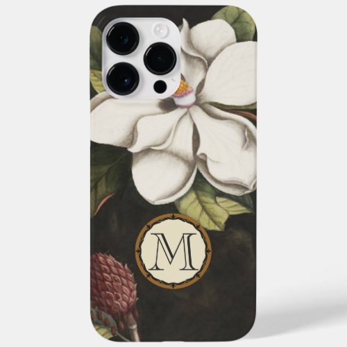 Monogram Vintage Magnolia Floral Pattern iphone Case_Mate iPhone 14 Pro Max Case