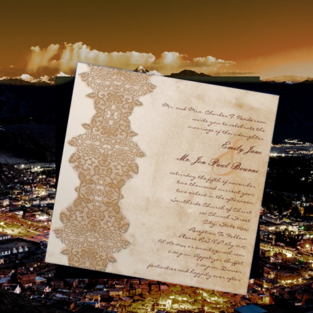 Monogram Vintage Mediterranean Greek Wedding Invitation (Creator Uploaded)