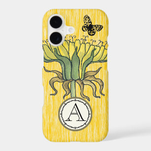 Monogram Vintage Modern Dandelion Floral iPhone 17 Case