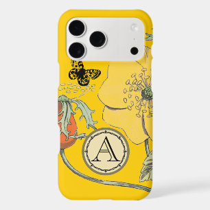 Monogram Vintage Modern Poppy Flower iphone 17 Pro Max Case
