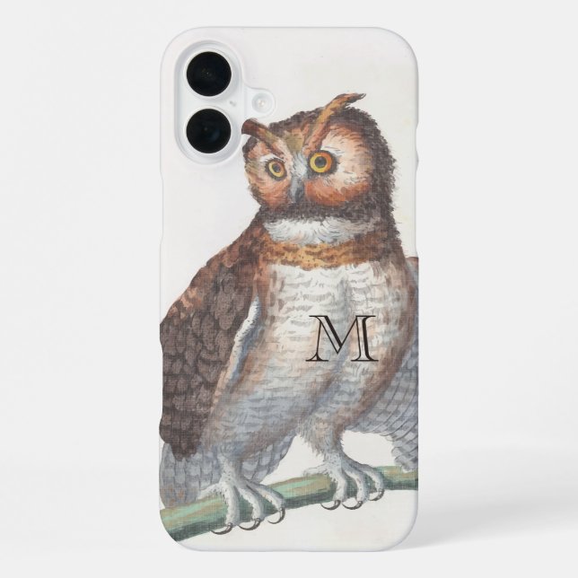 Monogram Vintage Owl Iphone Case (Back)
