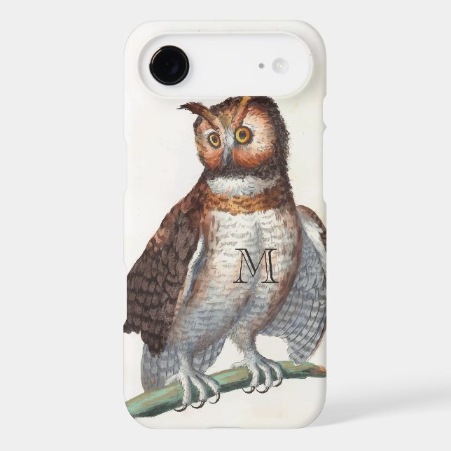 Monogram Vintage Owl Personalized  Case-Mate iPhone Case (Back)