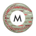Monogram Vintage pattern with mustache Baseball