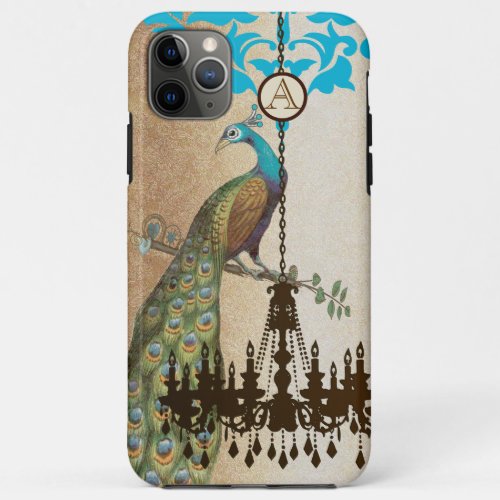 Monogram Vintage Peacock Chandelier Damask iPhone iPhone 11 Pro Max Case