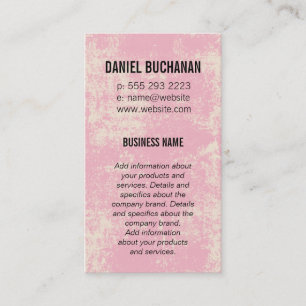Monogram Vintage Pink Business Card