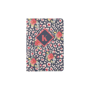 Monogram Vintage Roses Animal Print Passport Holder