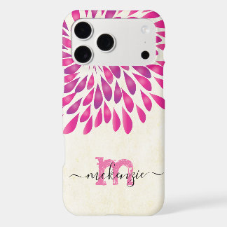 Monogram Vintage Rustic Funky Pinkish Plum iPhone 17 Pro Max Case