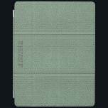 Monogram Vintage Sage Green Faux Leather iPad Smart Cover<br><div class="desc">Cool sage green tones vintage leather look(image) with stitches effect(image effect) and customizable monogram</div>