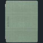 Monogram Vintage Sage Green Faux Leather iPad Smart Cover<br><div class="desc">Cool sage green tones vintage leather look(image) with stitches effect(image effect) and customizable monogram</div>